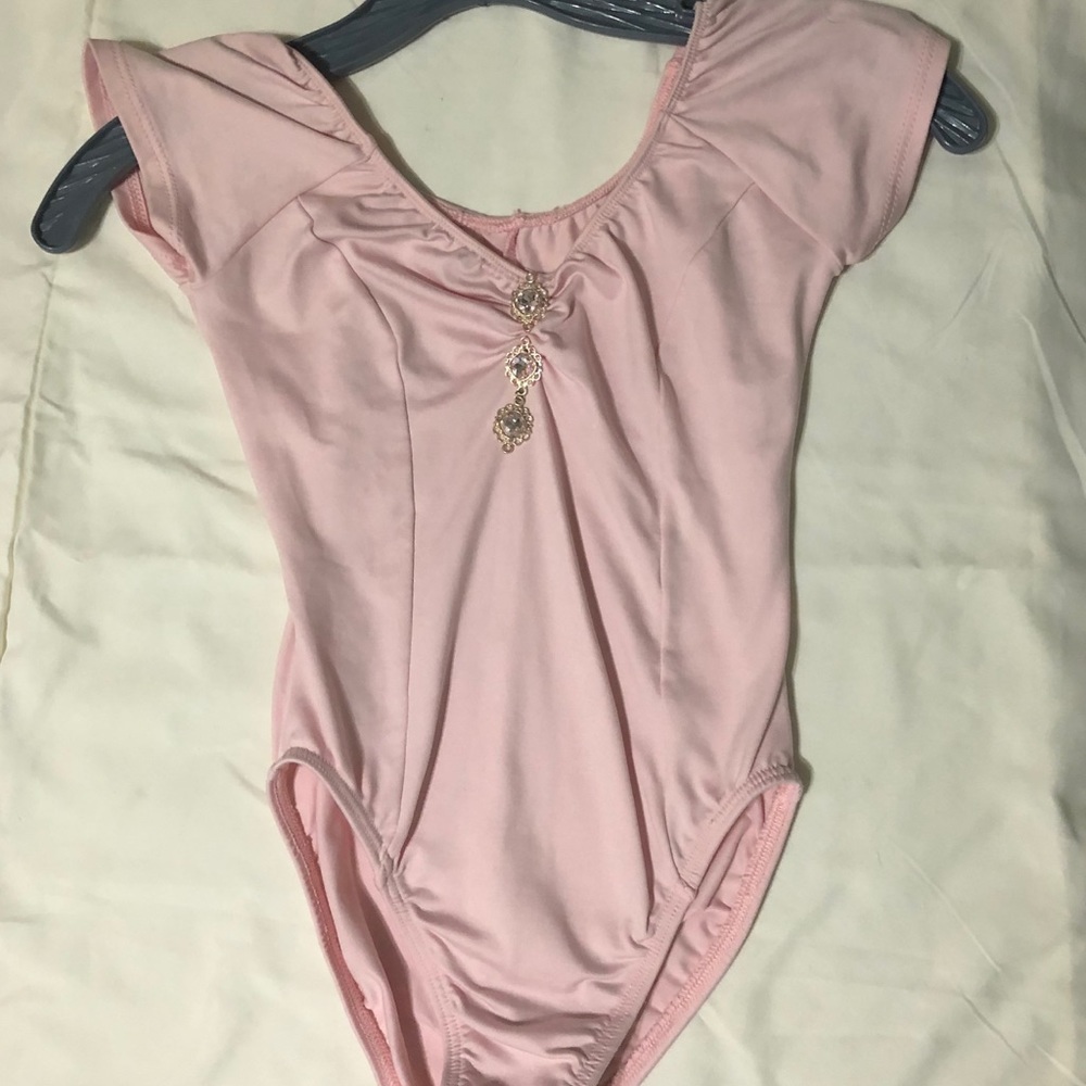 Motion Wear | Pink Leotard w/ jewel embellishment